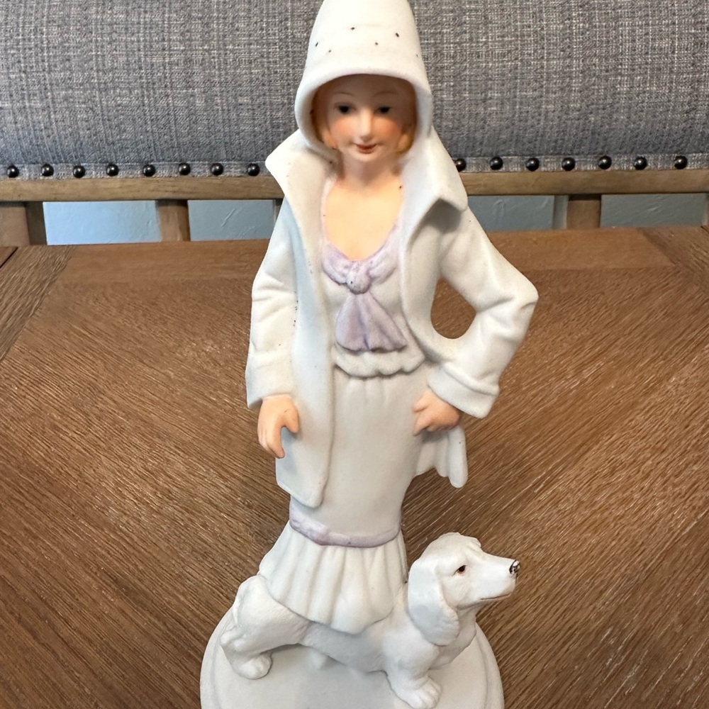 Aldon Woman with Dog Couture Collection 1988 Figurine